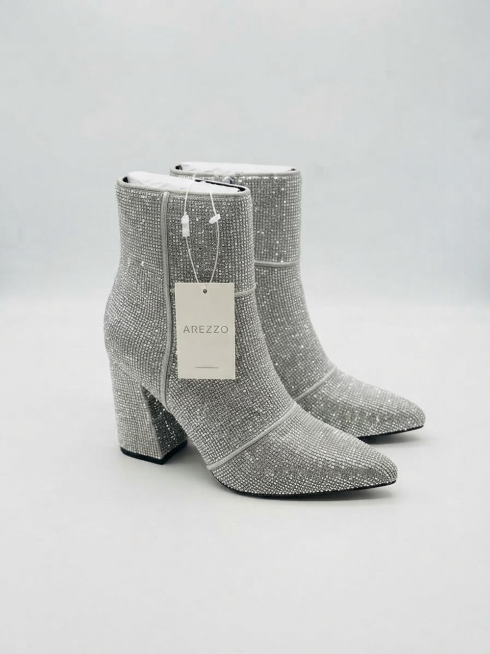 a new day Silver Rhinestone-Embellished Ankle Boots